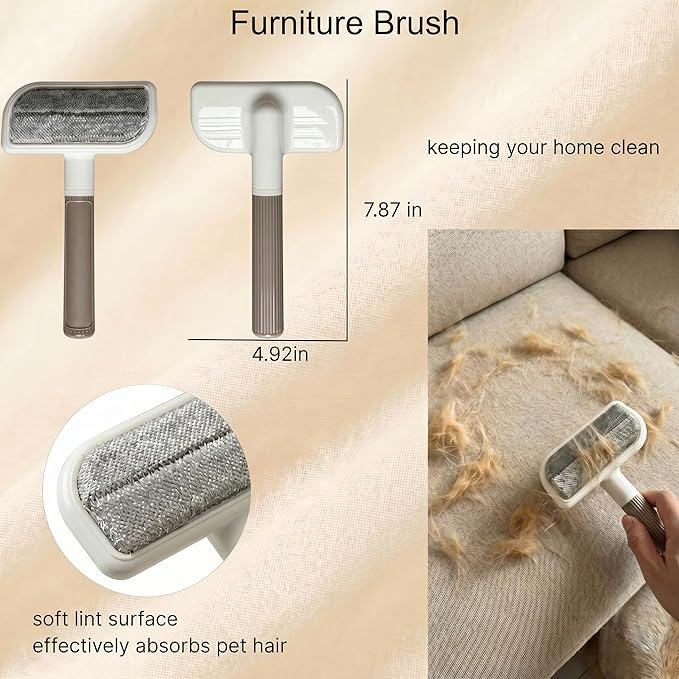 3-In-1 Pet Grooming Kit - Easy Install Interchangeable Parts, Gentle Deshedding Brush for Cats and Dogs, Multi - Functional Cat Brush and Dog Comb