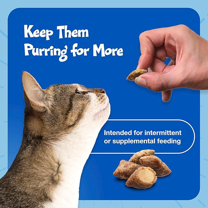 Blue Buffalo Bursts Crunchy & Creamy Cat Treats, Great for Training, Delish Liver & Beef, 12-oz. Tub (Pack of 4)