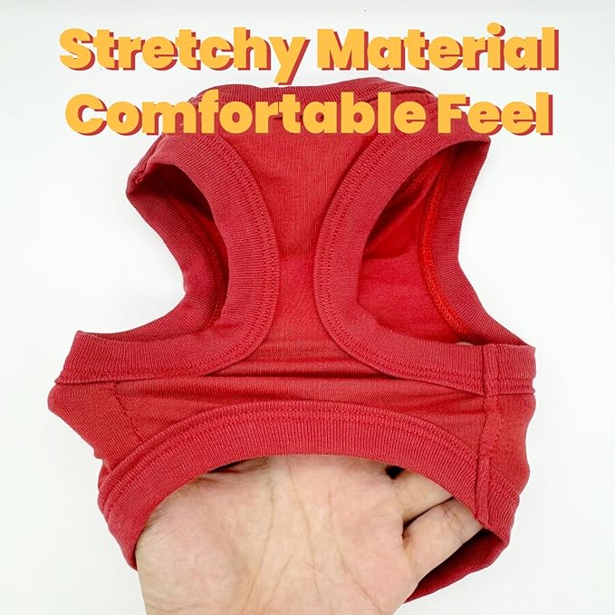 Handmade Tiny Pet Shirt, Cotton & Elastic Clothes for Small/Teacup/Newborn Cats and Dogs, Rabbits (XXS (1.5-3 lbs), Tiger (Red))