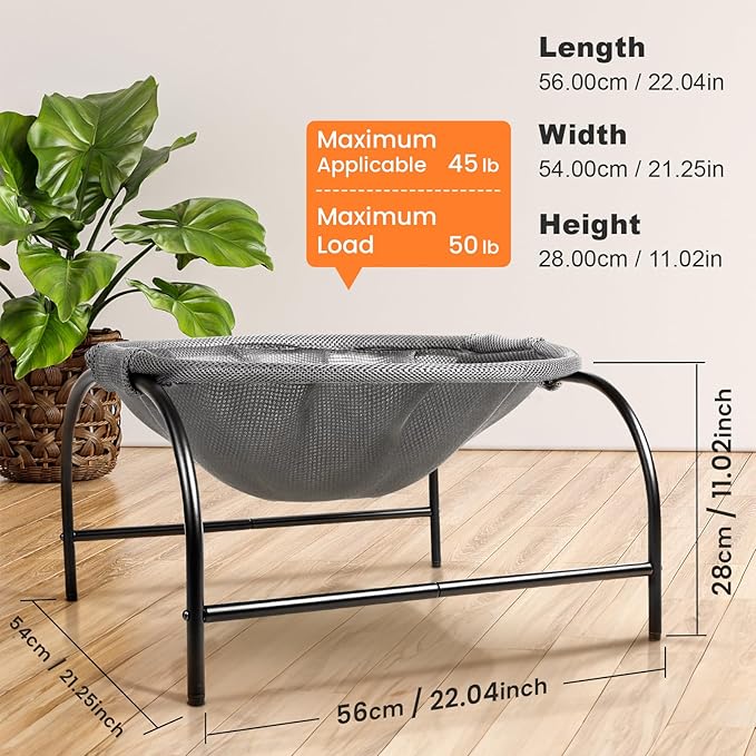JUNSPOW Cat Bed [Large Size] Dog Bed Pet Hammock Bed Free-Standing Cat Sleeping Cat Supplies Pet Supplies Whole Wash Stable Structure Detachable Excellent Breathability Easy Assembly
