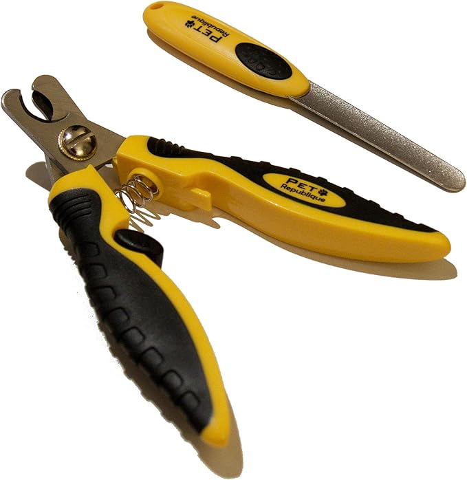 Pet Republique Dog Nail Clippers - Puppy, Large Bird Claws Nails Trimmer Tool – Sharp and Durable Angled Blades with Protective Guard - Size Large with Filer