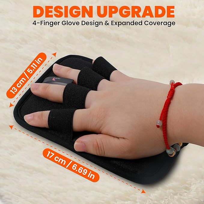 CALMZY 2Pcs Pet Hair Remover Gloves For Dogs & Cats Newly Upgraded four finger electrostatic magic Brush Easy To Use On Bedsheet,Carpet,Cloth,Sofa,couch,Blanket and Multifunctional Grooming Pet Gloves