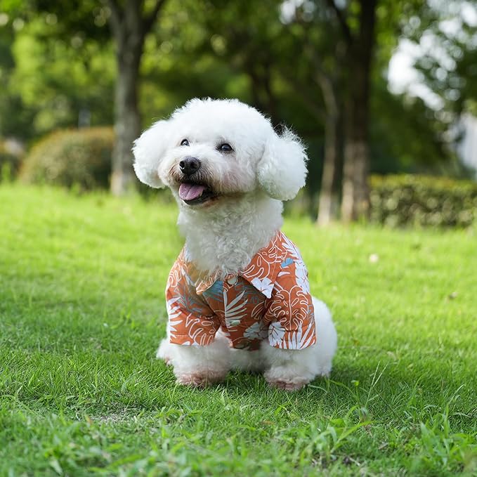 EarthPETS Hawaiian Style Pet Shirt for Dogs and Cats, Made with Super Soft Cotton & Breathable Fabric Pet Shirt Pet Clothes, Baby Green, L