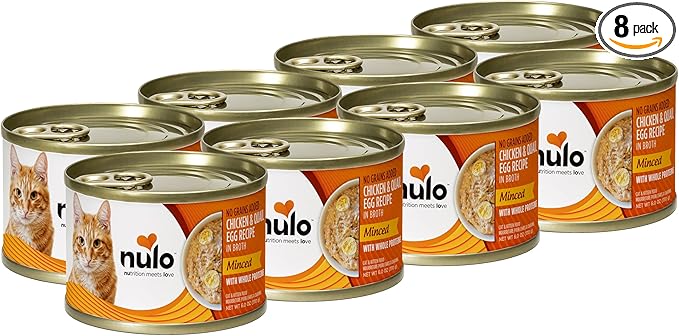 Nulo Minced with Whole Proteins Wet Canned Cat Food, Chicken with Whole Quail Egg in Broth, 6.0 Ounce, 8 Cans
