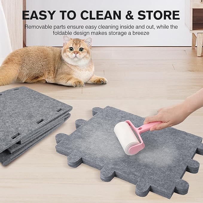 Cat Bed for Indoor Cats, Cat House for Large & Multiple Cats, Foldable Cat Bed Cave, Peekaboo Cat Hideaway, 23.6x15.8x11.8 inch, Medium Gray