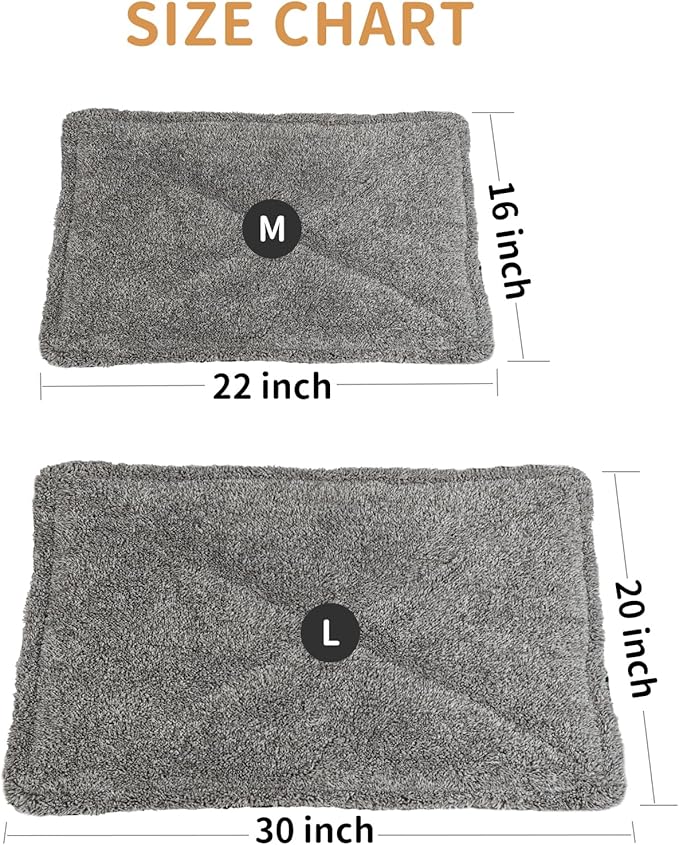 Self-Warming Cat Bed Pad, 4-Pack 30x20 inches Self-Heating Cat Bed Mat Thermal Blanket for Indoor Cats & Dogs