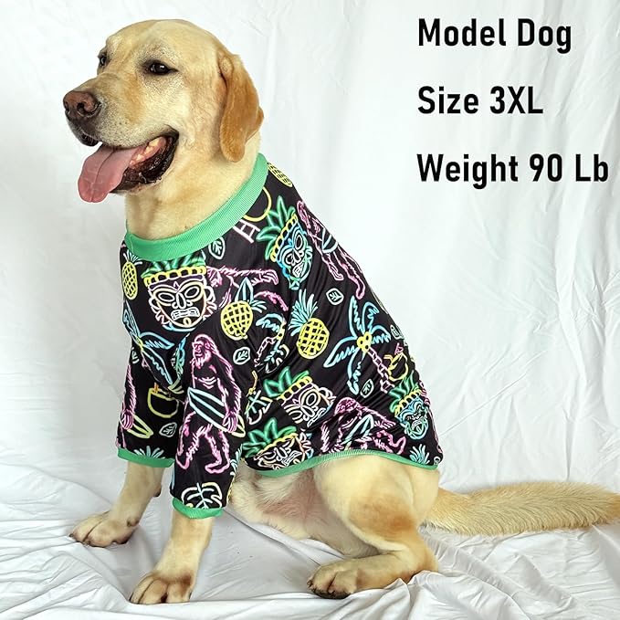 Dog T Shirts with Fluorescence Orangutan Pattern Printed Pet Shirt Softable Pajamas for Large Dogs,Orangutan L