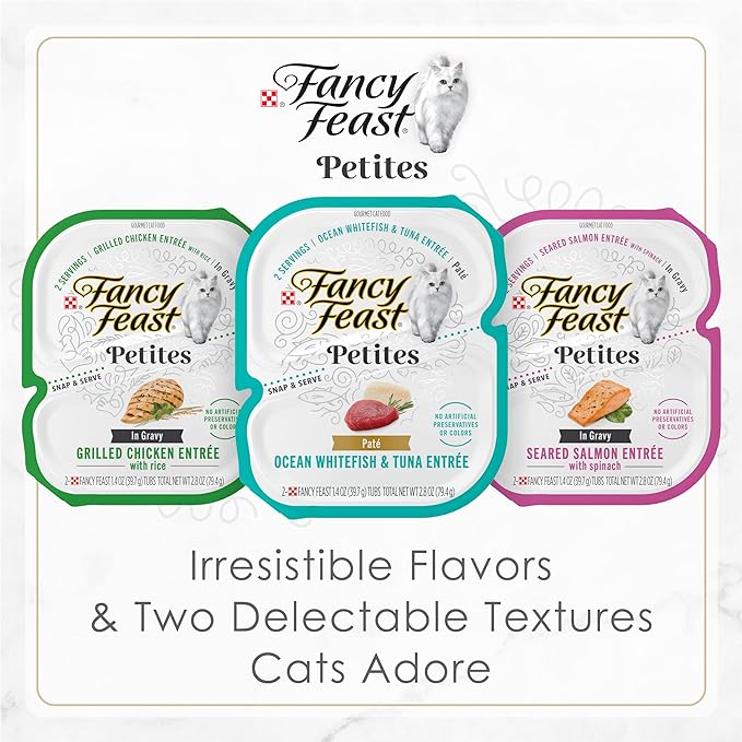 Purina Fancy Feast Petites Tender Beef Entree With Carrots in Gravy Gourmet Wet Cat Food - (Pack of 12) 2.8 oz. Tubs