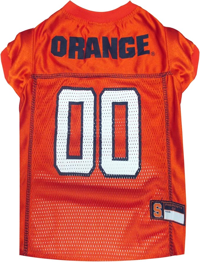 Pets First NCAA College Syracuse Orange Mesh Jersey for DOGS & CATS, Medium. Licensed Dog Jersey with your Favorite Football/Basketball College Team