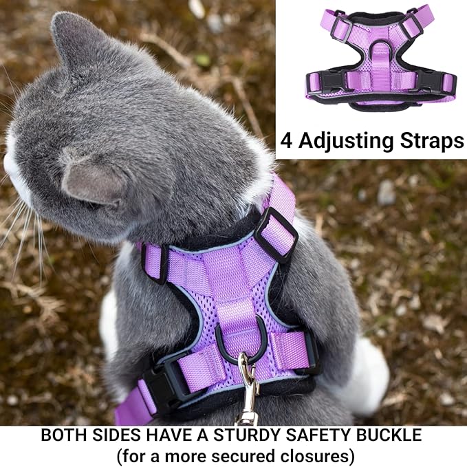 Mr. Peanut's PurrTrek Reflective Cat Harness with Matching Leash (Small, Pink)