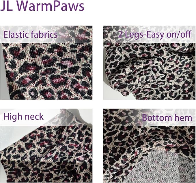 Sphynx Cat Sweater Hairless Cat Clothes Sweater Shirt Soft Warm Long Sleeves Pullover Pet Clothes Pajamas Dog Cloth for Small Dogs Jumpsuit Pet Sweaters (Purple Leopard, X-Large)