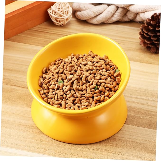 ibasenice Elevated Ceramic Cat Bowl Stylish Design for Pet Feeding and Watering Comfortable Height for Easy Access Versatile Use for Cats and Dogs