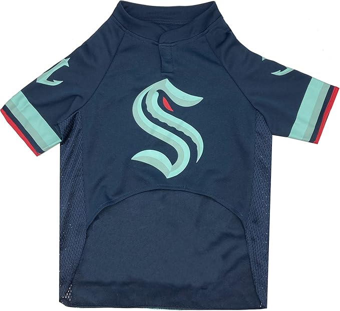 NHL Seattle Kraken Jersey for Dogs & Cats. - Size: X-Small. Best PET Jersey for the NEW HOT Ice Hockey Team for Puppies, Large Dogs, Kittens & Large Cats