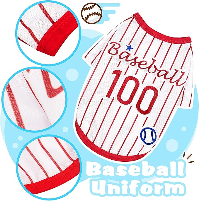 Paiaite Sleek Striped Dog Vest: Sleeveless Baseball-Style Dog Shirt, Ideal Fit for Small, Medium, and Large Breeds,Polyester Fabric for Comfort, Breathability, and Stretchiness Blue 3XL