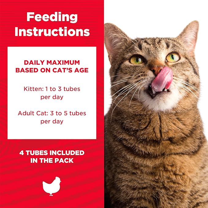 Country Kitchen Chicken Puree Lickable Cat Treats, Made with Real Chicken, 2 Oz, 4 Count