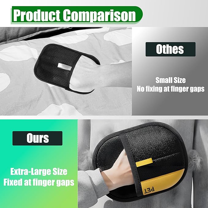 Pet Hair Removal Glove, 2025 New Upgrade Efficient Pet Grooming, Electrostatic Glove for Cats and Dogs, Reusable Pet Hair Remover Glove (2)
