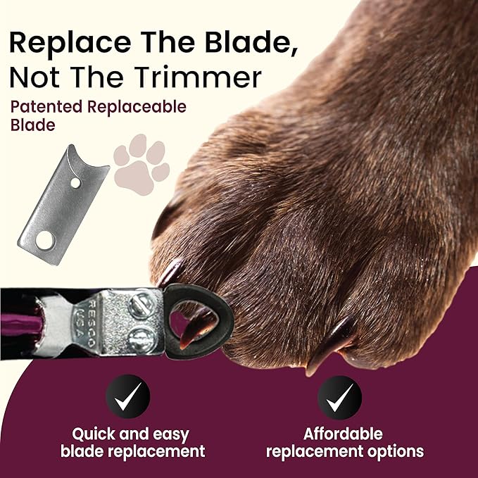 Resco Dog Nail Clippers – USA-Made Professional Guillotine Trimmer, Candy Series with Replacement Blade System – All Breeds