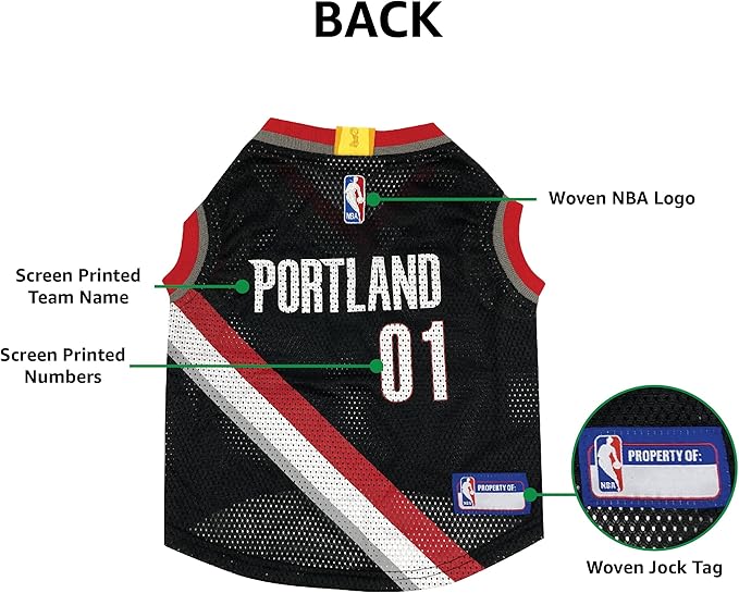 Pets First NBA Portland Trailblazers Dog Jersey, Small- Tank Top Basketball Pet Jersey