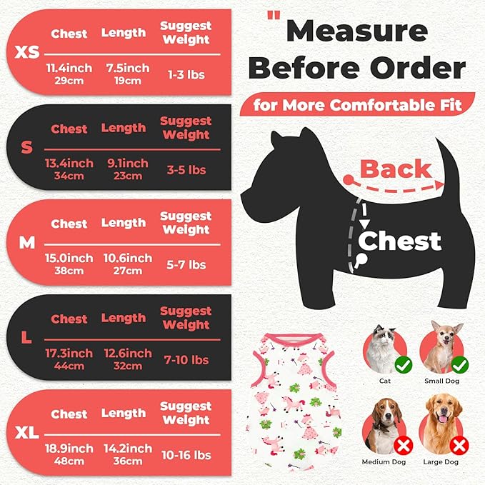 PETCARE Cartoon Dog Shirts for Small Dogs Cute Dog Clothes Pink Pony Tshirt Soft Cotton Puppy Pajamas Breathable Sleeveless Pet Tank Top Spring Summer Dogs Clothes for Chihuahua Yorkie Shih Tzu