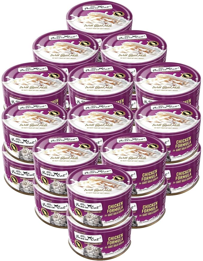 Fussie Cat Chicken in Goat Milk Wet Cat Food, 2.47-oz Can, 24 Pack with HS Can Lid
