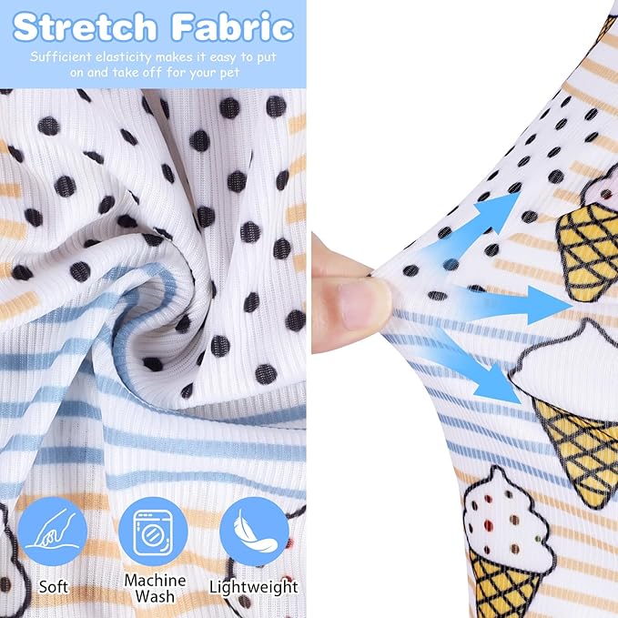 Winmany Dog Cooling Shirt for Small Dog Cat, Puppy Summer Sun Protection Stretchable Breathable Quick Dry Pet Vest Outfit, Ice Cream Pattern,Large