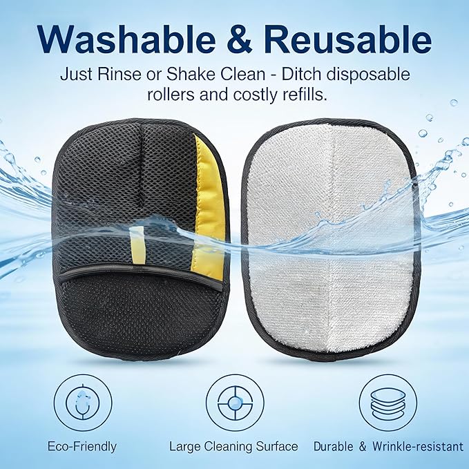 Pet Hair Removal Glove for Dogs & Cats, Reusable Magic Brush Electrostatic Pet Hair Remover Tool for Couch, Carpet, Clothes, Newly Upgraded (Black-Yellow Medium 1-Pack)