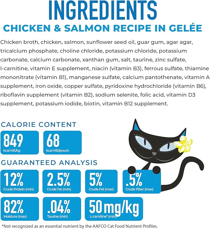 Tiki Cat Gelee Wet Cat Food, Chicken & Salmon, 2.8 oz. Pouch (12 Count)