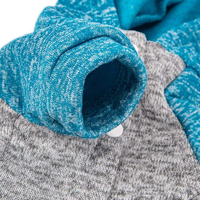 Dog Sweater, Dog Sweaters for Small Dogs, 2, 3 Pack Warm Soft Pet Clothes for Puppy, Medium Large Cat, Dogs Girl or Boy, Dog Shirt for Winter Christmas (Hoodie Grey,Navy+Grey,Blue, XX-Small)