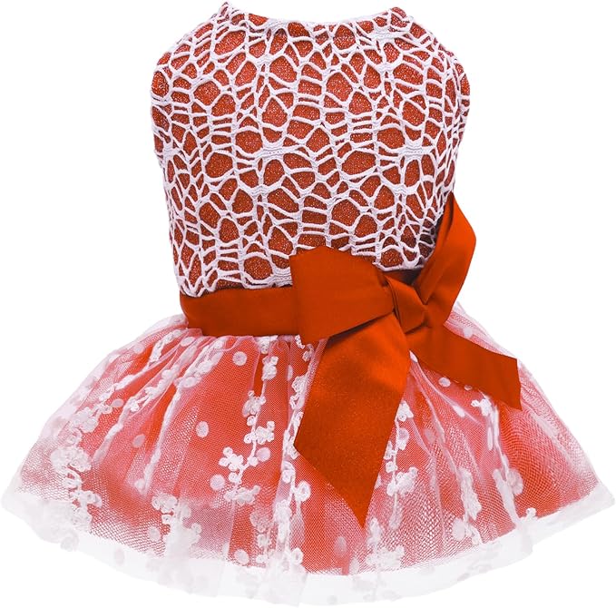 CuteBone Dog Birthday Christmas Dress Girl Puppy Skirt Tutu Cat Wedding Outfit Pet Party Clothes for Small Dogs Costume DD09XXS