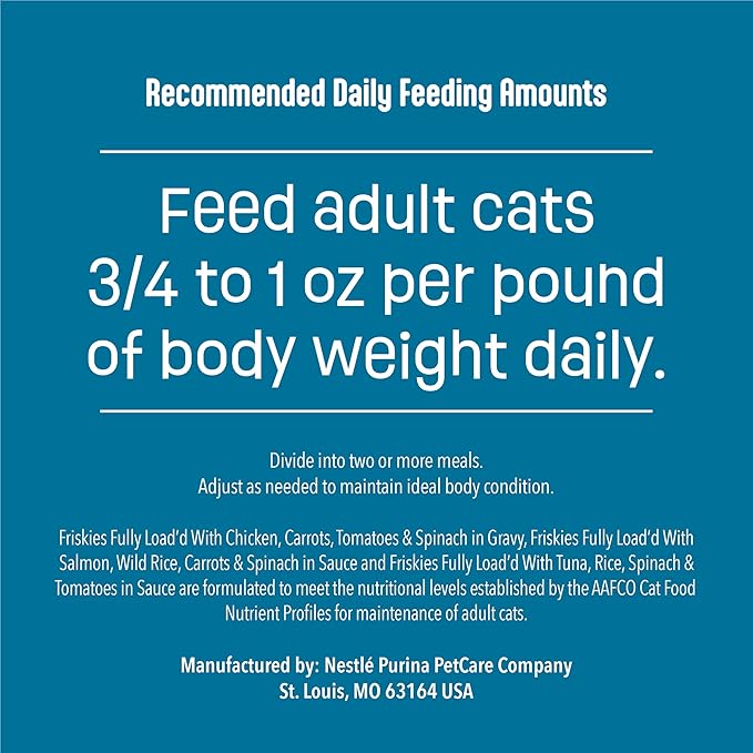 Purina Friskies Fully Load’d Wet Cat Food Variety Pack with Chicken, Salmon, or Tuna in Wet Cat Food Gravy - 5.5 Ounce (Pack of 12)