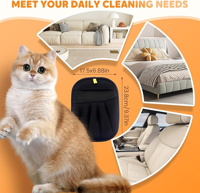 Pet Hair Removal Glove for Cats & Dogs, 2025 New Electrostatic Pet Hair Remover, Reusable Pet Hair Removal Tool for Furniture, Pet Grooming Gloves (3 Pack)