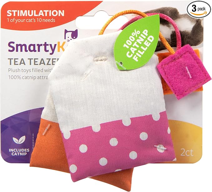 SmartyKat (2 Count Tea Teazers Catnip Cat Toys - Pink/Orange, 2 Count