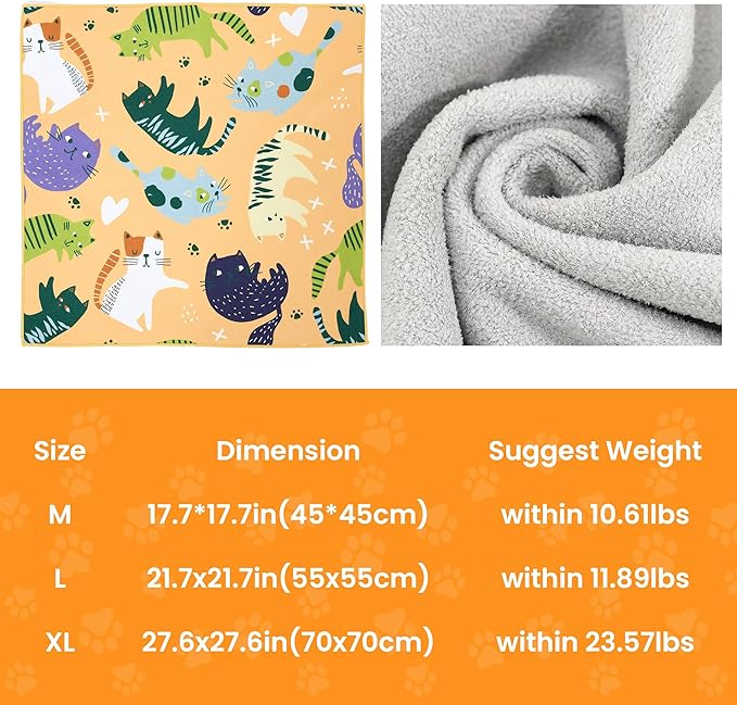 17.7'' Cat Grooming Wrap for Cutting Nails Self-Adhesive Soft Polyester Fabric Swaddle Wrap for Cats Anti-Scratch Anti-Escape Restraint for Nail Clipping Pet Cleaning and Beauty (Versatile Cat,M)
