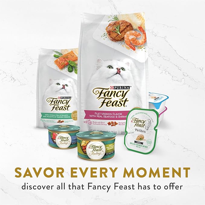 Purina Fancy Feast Broths Classic Cat Food Topper With Tuna, Shrimp, and Whitefish - (Pack of 16) 1.4 oz. Pouches