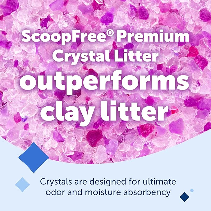 PetSafe ScoopFree Odor Control Crystal Cat Litter, Lavender Scent, 8 Lb Bag, Pack of 3