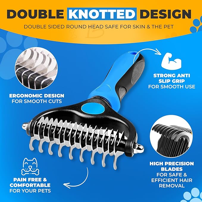 Pet Hair Removal Glove for Dogs & Cats – Dog Grooming Gloves for Shedding, Pet Hair Remover Glove – Pet Grooming Gloves, Cat Grooming Gloves & Cat Brush Glove (Glove + Brushes)