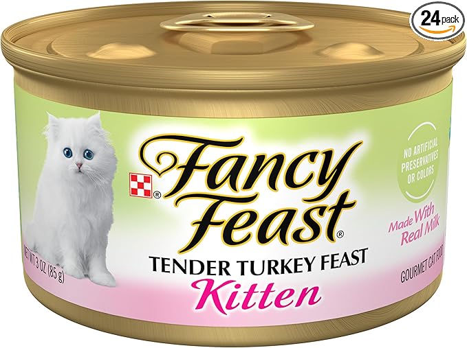 Purina Fancy Feast Kitten Tender Turkey Feast Wet Kitten Food Pate - (Pack of 24) 3 oz. Cans