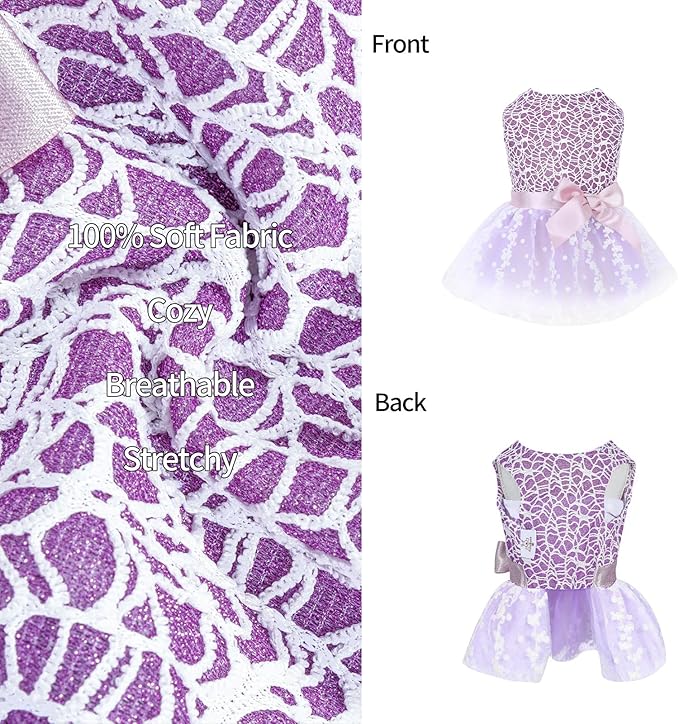 CuteBone Dog Birthday Dress Girl Puppy Skirt Tutu Cat Wedding Outfit Pet Party Clothes for Small Dogs Costume DD14L