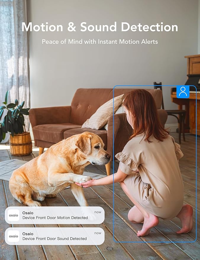 GNCC 2K Indoor Security Camera for Home, Pet Camera with Dual-Band WiFi, Mini Dog Cam with Phone App, Motion Detection, Works w/Alexa, Cloud & SD Card Storage, Fixed View, Plug-in, GC4