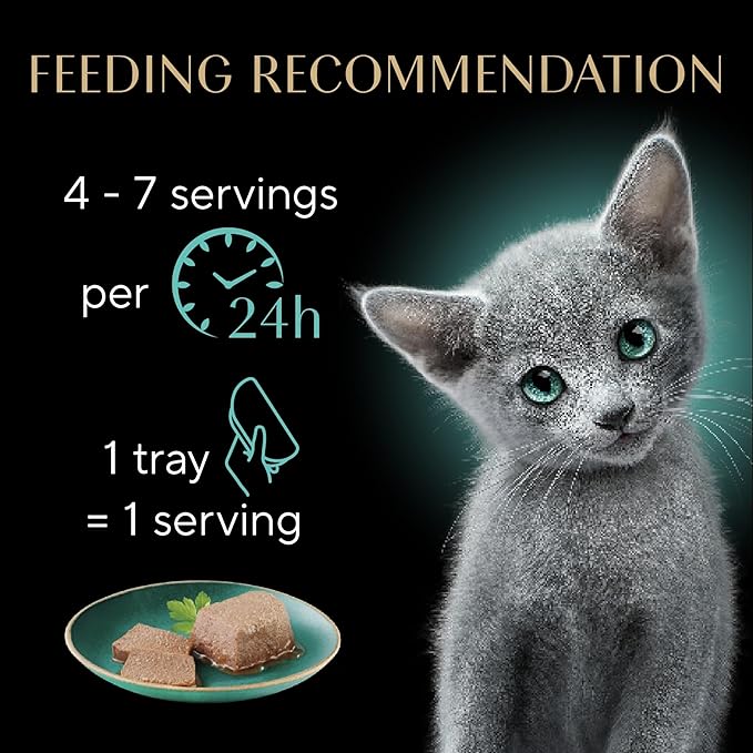 Sheba Perfect Portions Kitten Wet Cat Food Pate Chicken Entree, Salmon Entree, and Turkey, 2.6 oz. Twin-Pack Trays (, 48 Servings), 24 Count (Pack of 2)