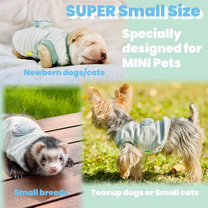 Handmade Tiny Pet Clothes, Baby-Soft Sweater Shirts for Newborn/Teacup Cats & Dogs (e.g., Chihuahuas, Yorkies, Miniature Pinscher), Other Small Animals (Elephant, XXXS)