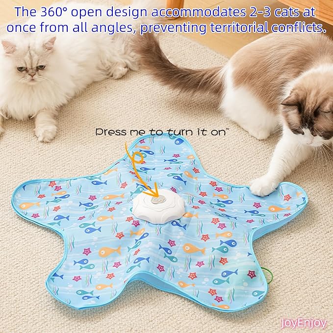 Hide and Seek Interactive Cat Toy, 5-Hole Motion Activated Bird Sound USB Rechargeable Puzzle Toy, Automatic Mental Stimulation for Indoor Cats & Multi-Cat Play