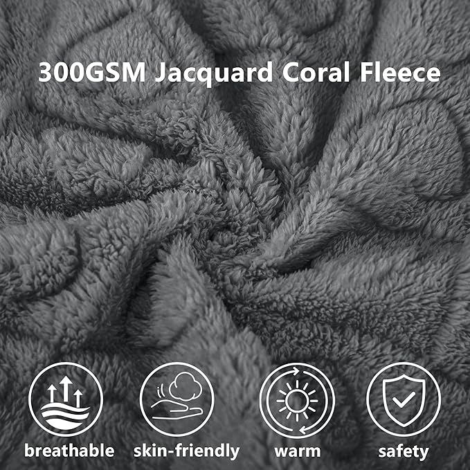 gogobunny Pet Blanket for Dogs Cats, 300GSM Ultra Soft Coral Fleece Blanket, Washable Small Dog Cat Blanket, Calming Crate Mat, Furniture Protector for Couch Bed Car Seat, Grey, 25x35IN