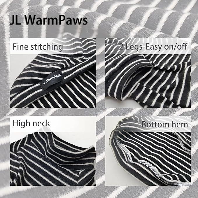 Fleece Sphynx Cat Clothes Soft Hairless Cat Clothes Pullover Cat Sweater for Chihuahua All Season Light and Warm Kitten Cloth for Cats Only Puppy Clothes Small Dog Sweater (B-Striped, M)