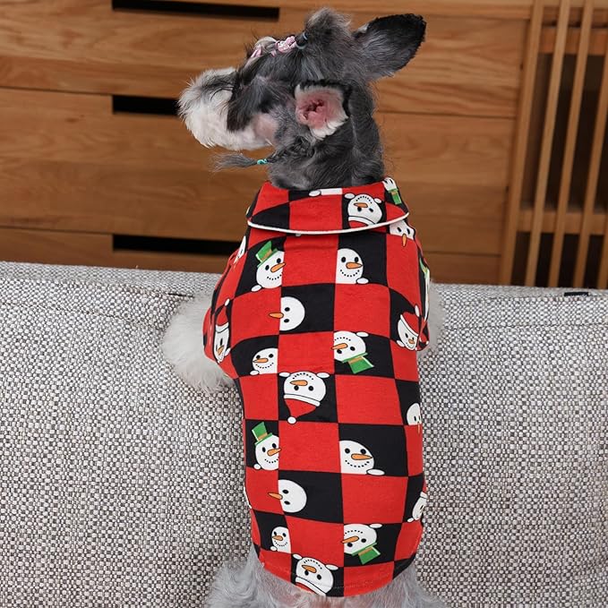 CuteBone Two-Leg Velvet Pet Christmas Pajamas Girl Dog Clothes - Soft, Cozy, and Stretchy Boy Pjs for Small, Medium Dogs and Cats Winter Sleepwear Apparel LTP14XS