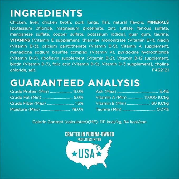 Purina ONE Natural, Grain Free Wet Cat Food Pate, Chicken Recipe - (Pack of 48) 3 oz. Pull-Top Cans