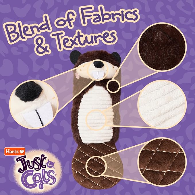 Hartz NEW Just for Cats The Chucklin' Beaver Kicker, Motion Activated Kicker Cat Toy with Silver Vine & Catnip