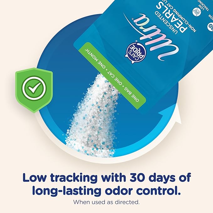Ultra Pearls Premium Cat Litter - 99.9% Dust Free, Low Tracking, Soft on Paws, Fragrance Free - 15 Lbs. Total (3pk of 5 Lbs.)