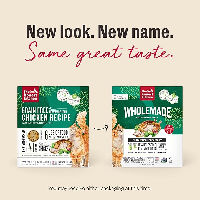 The Honest Kitchen Human Grade Dehydrated Grain Free Chicken Cat Food 4 Pound (Pack of 1)