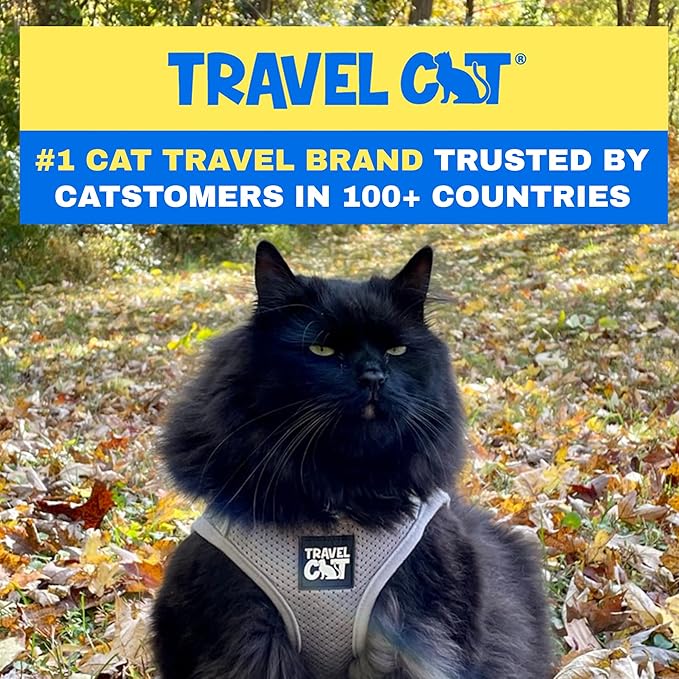 Travel Cat Harness and Leash Set - Adjustable Fit Mesh Cat Harness and Reflective Strap - Comfort Walking Vest for Kitten for Outdoor Walking, Hiking (Extra Small, Grey)